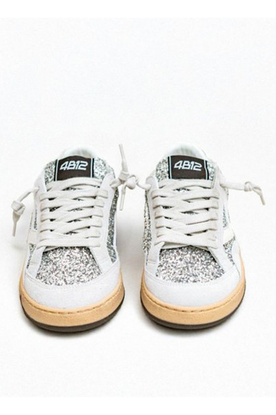 4B12 Gümüş Kadın Deri Sneaker PLAYNEW-D223