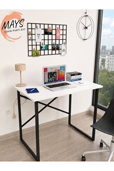 meditroia Çalışma Masası 60x90 Cm Bilgisayar Masası Ofis Ders Yemek Masası Beyaz
