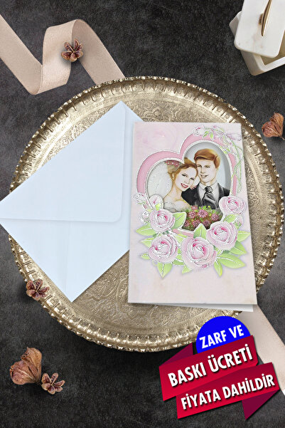 Cem Davetiye Düğün Nişan Nikah Kına Davetiyesi 3255 (100 ADET) Baskı Dahil
