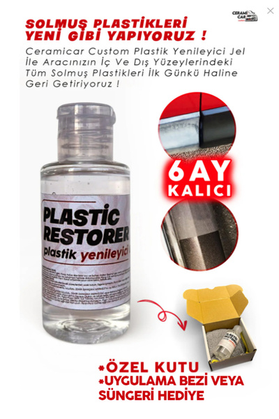 Ceramicar Custom Plastic Restorer 50ml - Solmuş Plastik Yenileyici & Parlatıc...