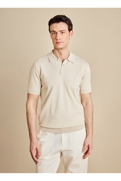 BROOKS BROTHERS Bej Erkek Standart Triko Kazak BBSS26MKL010