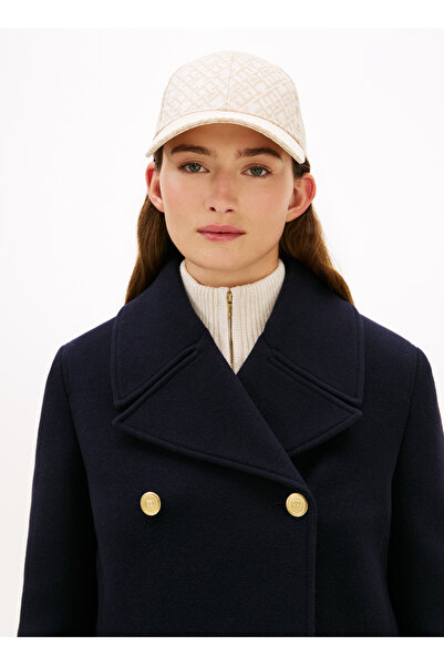 Tommy Hilfiger Ekru Kadın Standart Fit Şapka TH MONOGRAM CAP