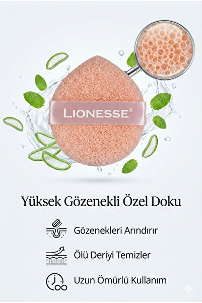 Lionesse Triangle Facial Cleansing Sponge Cr-05 Purple - Porous Structure, Deep Cleaning