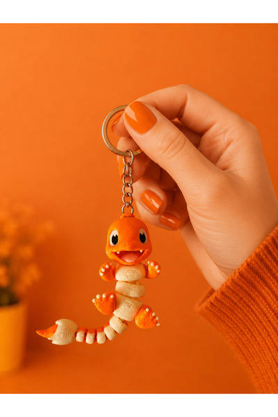 ipeklab3d Ateş Mini Ejderha Esnek Anahtarlık | 3D Flexi Baskı