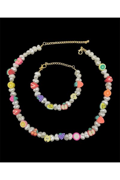 Karlay Pearl and Fruit Necklace Bracelet Set
