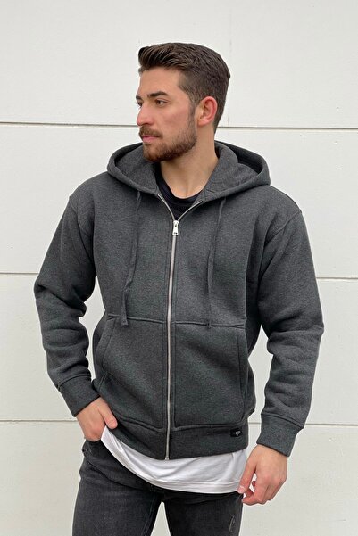 MBEY1989 Mbey Oversize Hooded Zippered Sweatshirt Unisex