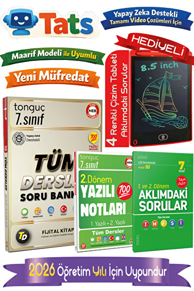 Tonguç Yayınları 7. Sınıf Tüm Dersler Soru Bankası & Yazılı Notları Tamamı Vi...