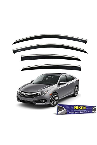 Niken Honda civic fc5 uyumlu cam rüzgarlığı kromlu 2016+