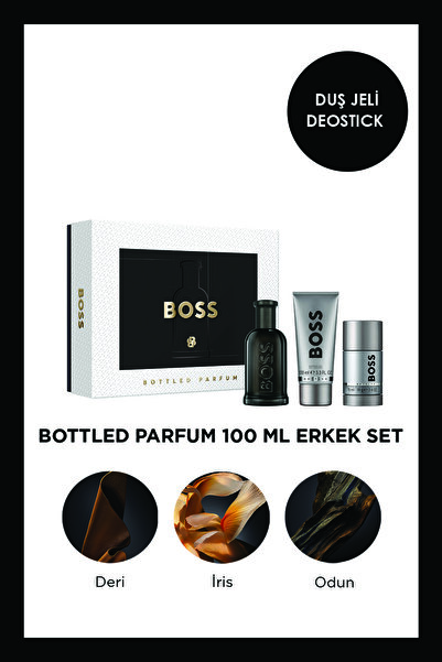 BOSS Bottled Parfum 100 ml + 70 gr Deodorant Stick + 100 ml Duş Jeli Erkek Pa...