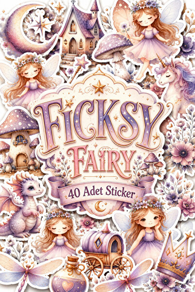 Ficksy مجموعة ملصقات الجنية اللطيفة - 40 ملصقًا
