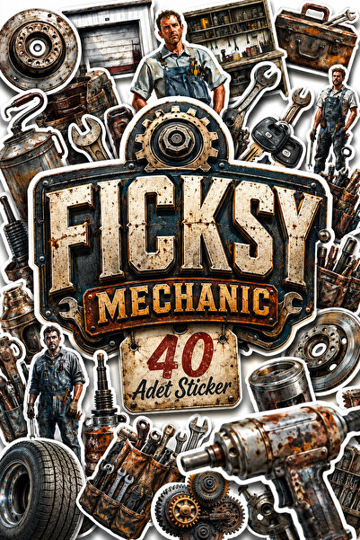 Ficksy Mechanic Tools and Gadgets Sticker Set - 40 Pieces of Sticker Decals