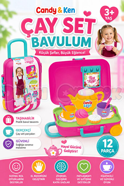 Doğan Oyuncak Dünyası Candy & Ken Çay Set Bavulum - Mutfak Setleri - Ev Oyunc...