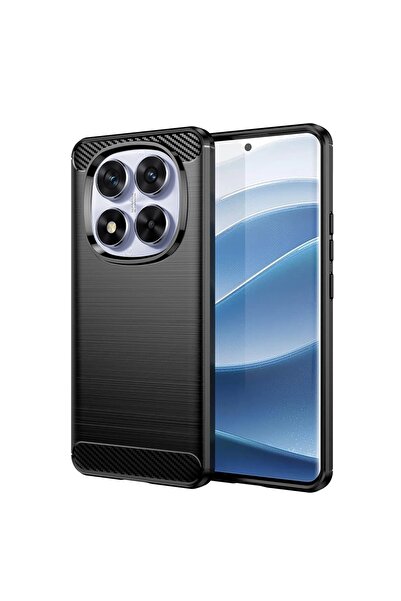 Techsuit Калъф за Xiaomi Redmi Note 14 Pro / Poco X7 - Карбонов силикон - Черен