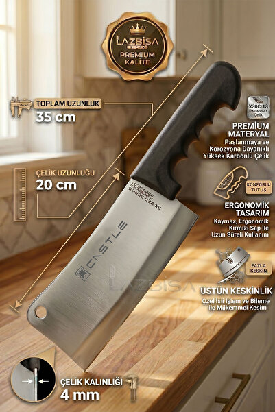 CASTLE KITCHEN İncisive Serisi Mutfak Bıçak Seti Pizza Börek Pide Bıçağı Salata Bıçağı 2 Li Set ( Mft-5679 )