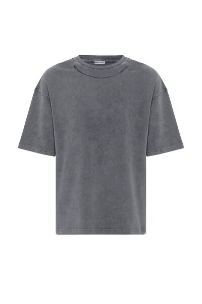 S13 Store Tricou oversize cu detaliu lanț lavabil