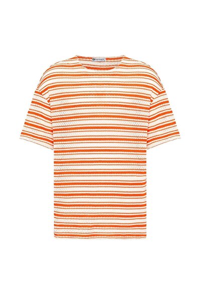 S13 Store cu dungi supradimensionat Tricou din tricotaj