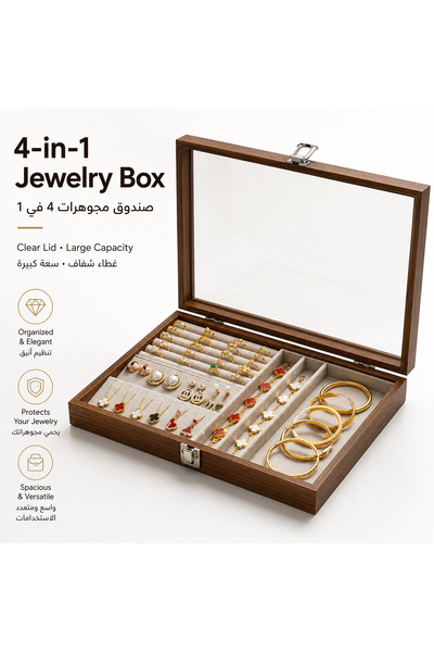 Generic Jewelry Box,Multi-Functional Jewelry Storage Box, Jewelry Tray Wooden...