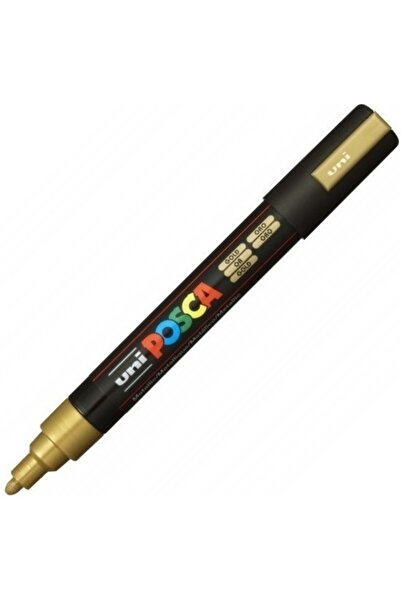 Uni Posca Marker Posca PC-5M, vârf mediu 1.8-2.5 mm, auriu