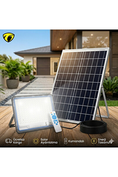 Jortan Solar LED Blue Floodlight 400W with Remote Control and Automatic Senso...