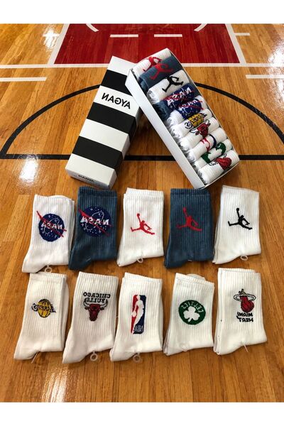 AyganStore 10”lu Kutulu Basketbol Takim Karakterli Neşeli Renkli Kolej Tenis ...