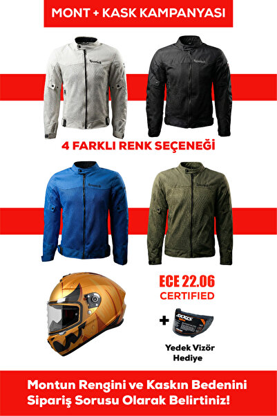 REVERTECH Şehir İçi Kullanıma Uygun Korumalı Yazlık Motosiklet Montu + HEDİYE...