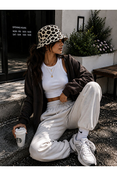 SUDECO AKSESUAR Trend Leopar Bucket Şapka Kadın Yazlık Stil