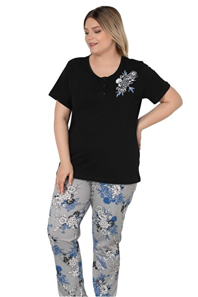 Alperi Plus Size Oversized Short Sleeve Pajama Set B78-106
