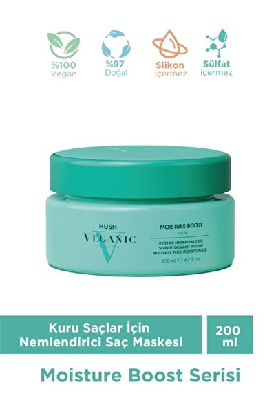 HUSH Veganic Moisture Boost Moisturizing Mask for Dry Hair 200 ml