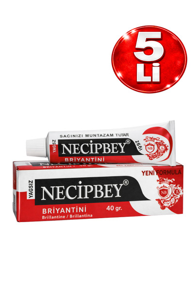 NECİPBEY Briyantin Yağsız - Kırmızı 40 Ml. 5'li Paket