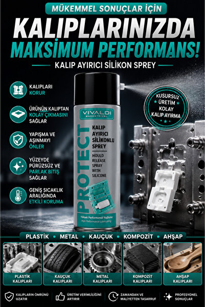 Vivaldi Endüstriyel Kalıp Ayırıcı Silikonlu Sprey 500 ml