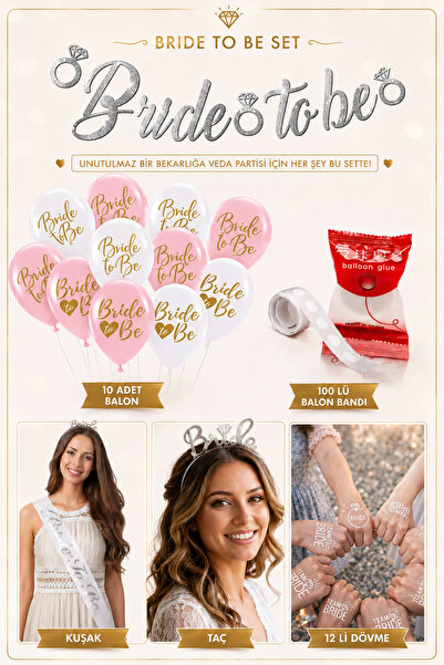 Baloncu Nene Bride to Be Set Bachelorette Party Decorations Banner Balloon Cr...