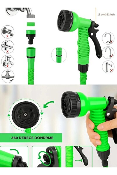 Altun Hose 15 Metre Uzayan Hortum Sihirli Hortum Bahçe Su