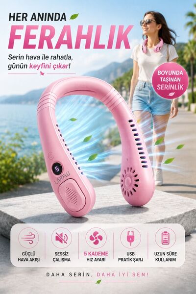 Zineets Boyun Askılı Giyilebilir Kablosuz Şarjlı Taşınabilir Soğutucu Boyun F...