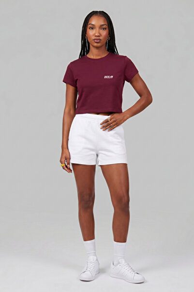 BACKLAİN Mod Style Women's Sea Shell Printed Crop T-Shirt Summer Concept 100%...