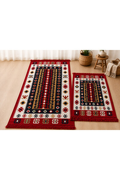 OEM Set 1+1 covoare țesute, reversibile, dimensiune 60 x 90 cm + 80 x 200 cm ...