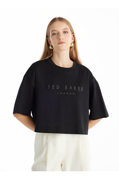 Ted Baker SİYAH METAL YAZILI KUTU FORM TSHİRT