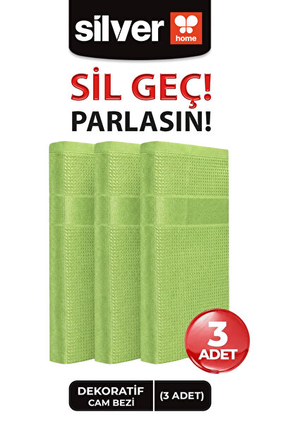 SİLVER HOME Pânză decorativă din microfibră din 3 bucăți 42x68cm - verde