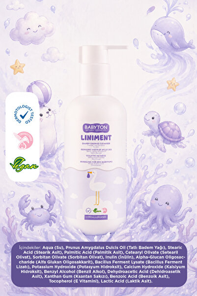 BABYTON Liniment Doğal Bebek Bezi Değiştirme Temizleyicisi ve Pişik Önleyici 400 ml