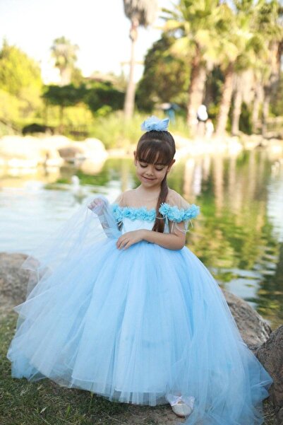 sara tasarım Flower Girl's Evening Dress - Crystal Tulle Evening Dress Girl's...