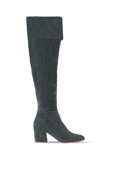 Bueno Shoes Yeşil Süet Kadın Topuklu Çizme 01wr5108