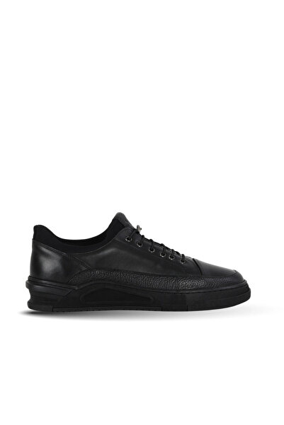 Bueno Shoes حذاء كاجوال رجالي من الجلد الأسود/قابل للتمدد 34ma25709