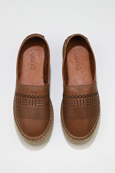 Bueno Shoes Espadrile de damă din piele maro 01wq3510
