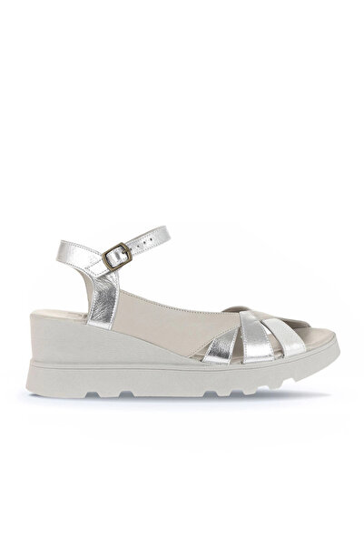 Bueno Shoes Kurşun Multi Silvery Leather Γυναικεία Σανδάλια με Τακούνι 01wa0504