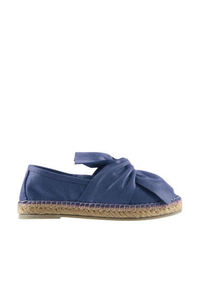 Bueno Shoes Pantofi espadrille de damă din piele lurex albastru marin 01wn3100