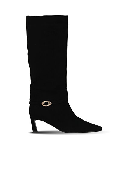 Bueno Shoes Black Suede Women's Heeled Boots 42Wc6375