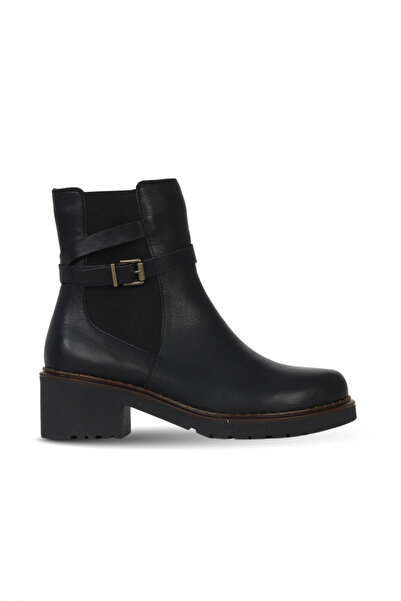 Bueno Shoes Black Leather Women's Heeled Boots 01Wf0303