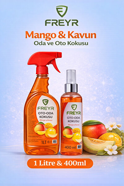 FREYR Oda Oto Parfüm Mango Kavun Seti 1lt+400ml Sprey Araç Ev Ortam Kokusu