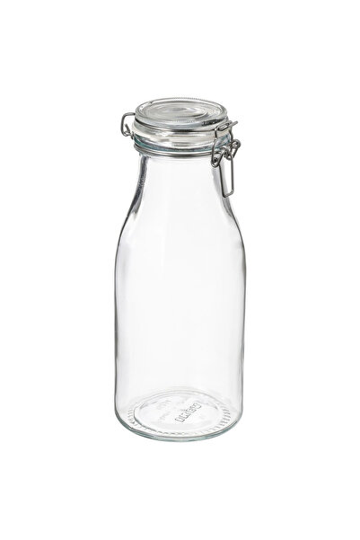 IKEA Kapaklı Çok Amaçlı Cam Kavanoz Kuru & Yaş Gıda Kavanozu 1 Litre
