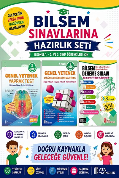 Ata Yayıncılık Ata 3.sınıf Bilsem Sınavlarına Hazırlık Kitabı+5 Li Deneme Sınavı