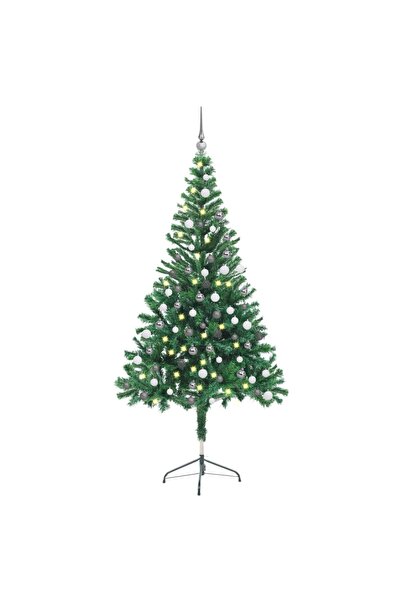 Concept Brad de Crăciun artificial cu LED-uri&globuri 150 cm 380 ramuri